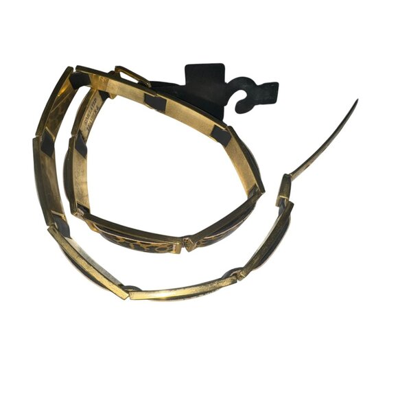 Leopard Print Gold Metal Adjustable Belt With Black Accents - Picture 9 of 11